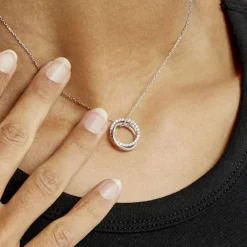 Histoire d'Or Collier Argent Blanc Circus Oxyde De Zirconium Maille Outlet