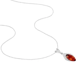 Histoire d'Or Collier Argent Blanc Enya Ambre Hot