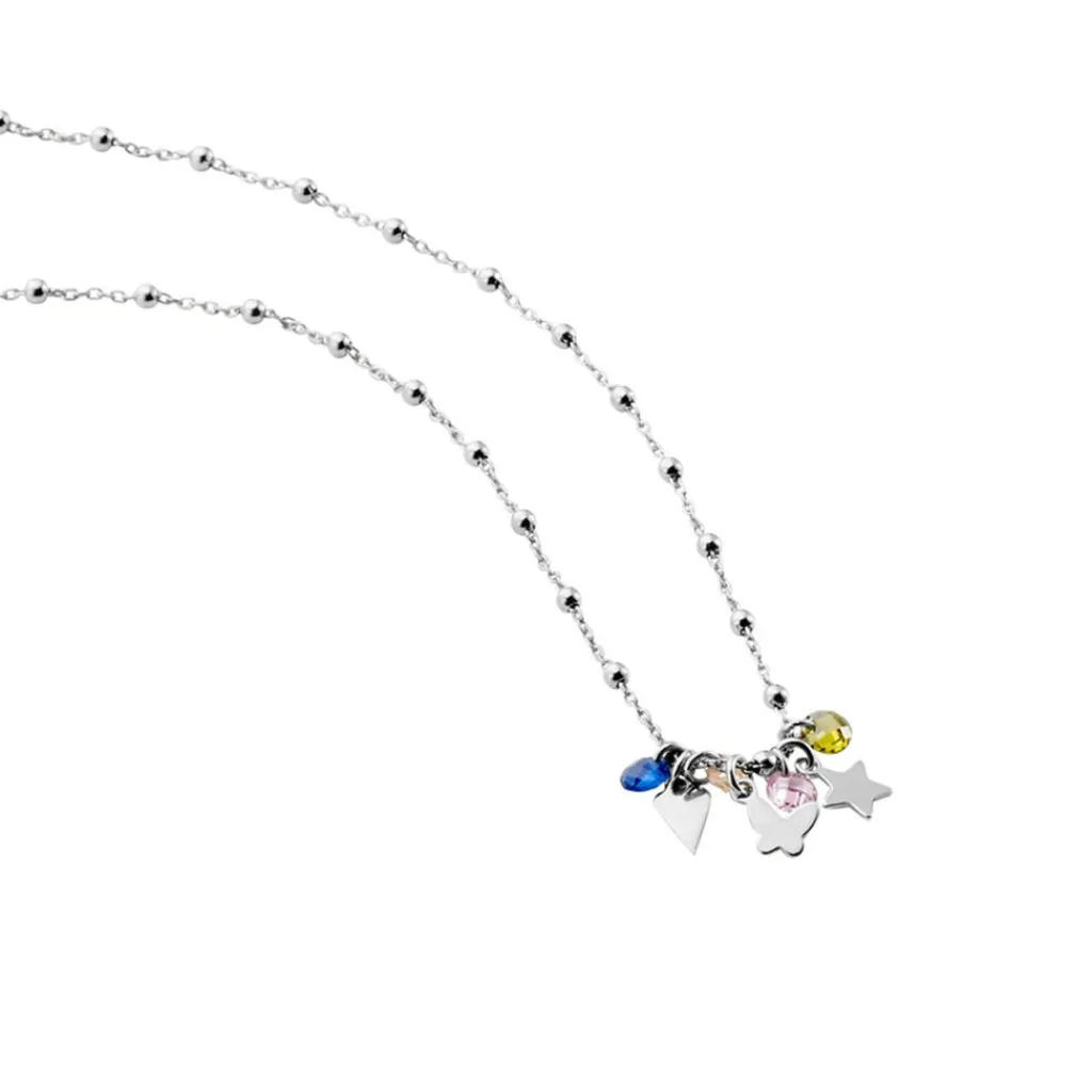 Histoire d'Or Collier Argent Blanc Paulino Pierres Artificelles Sale