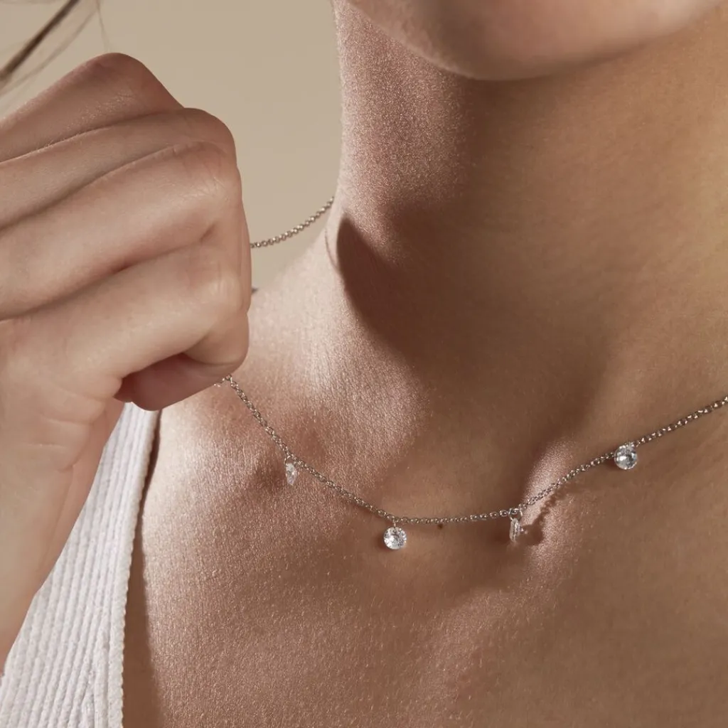 Histoire d'Or Collier Argent Collie Argent Blanc Oxyde Discount