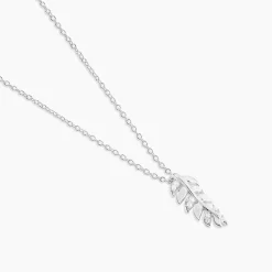 Histoire d'Or Collier Argent Jade Feuille Oxyde Discount