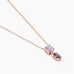 Histoire d'Or Collier Argent Rose Brenna Oxydes De Zirconium argent rose oxyde violet Hot