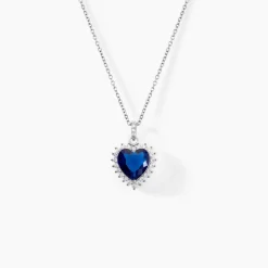 Histoire d'Or Collier Argent Sphinx Pierre argent blanc verre bleu New