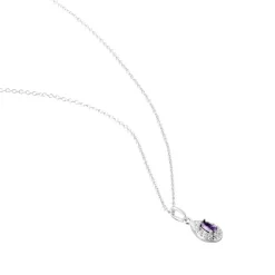 Histoire d'Or Collier Argent Tania Oxydes De Zirconium argent blanc oxyde violet Hot