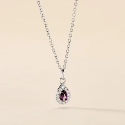 Histoire d'Or Collier Argent Tania Oxydes De Zirconium argent blanc oxyde violet Hot