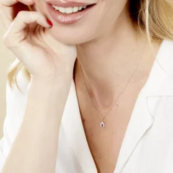 Histoire d'Or Collier Argent Tania Oxydes De Zirconium argent blanc oxyde violet Hot