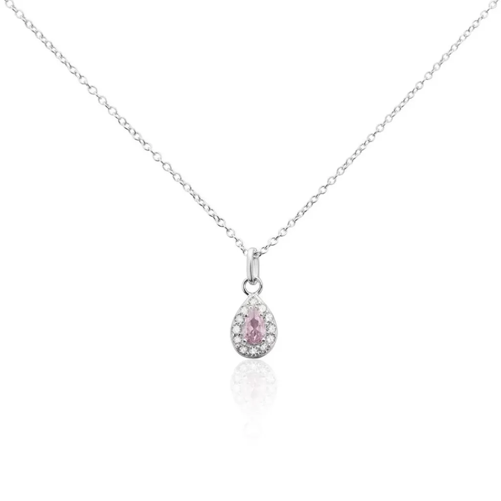 Histoire d'Or Collier Argent Tania Oxydes De Zirconium argent blanc oxyde rose Clearance