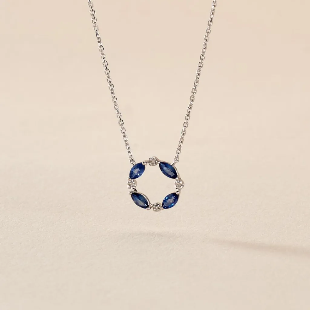 Histoire d'Or Collier Arlina Or Blanc Saphir Et Diamant Best
