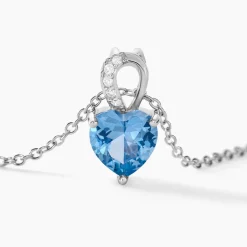 Histoire d'Or Collier Atieno Argent Blanc Oxyde De Zirconium argent blanc oxyde bleu sky Online