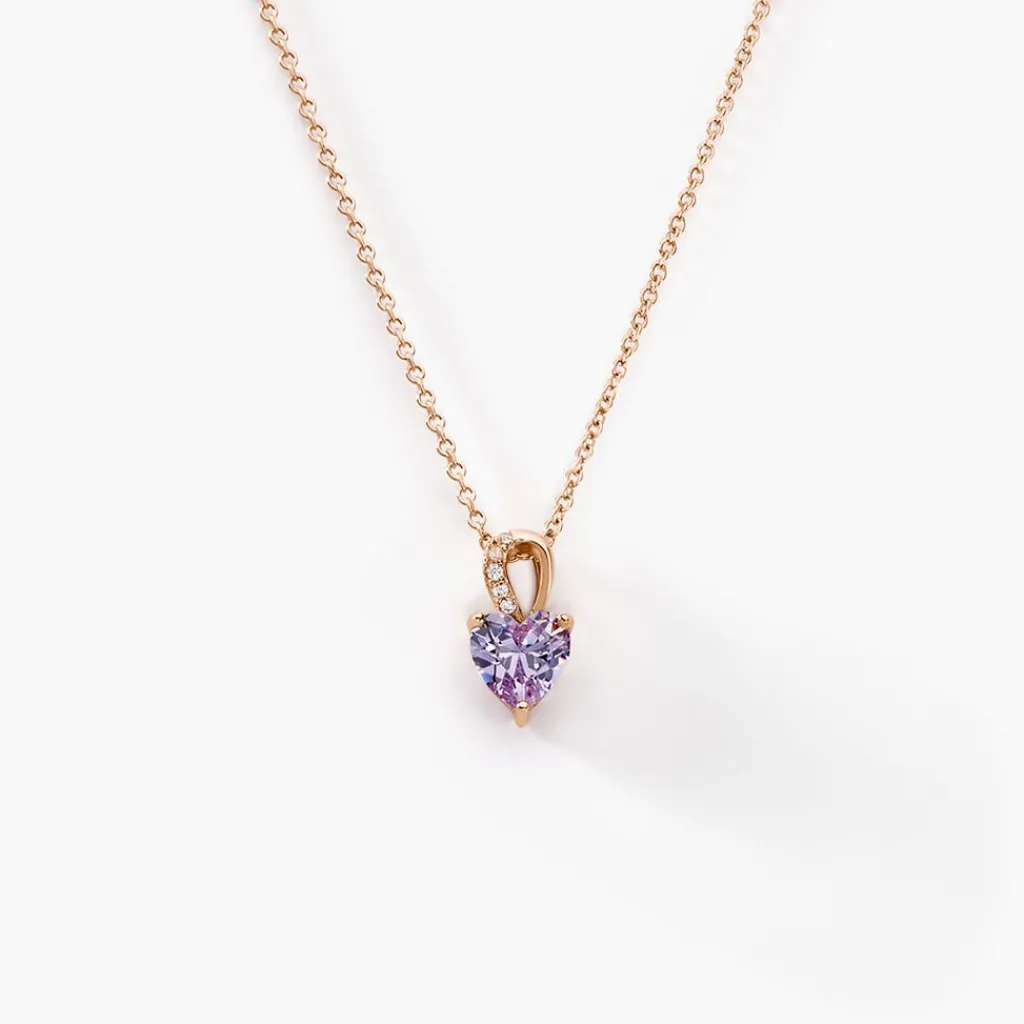 Histoire d'Or Collier Atieno Argent Rose Oxyde De Zirconium argent rose oxyde lavande Discount