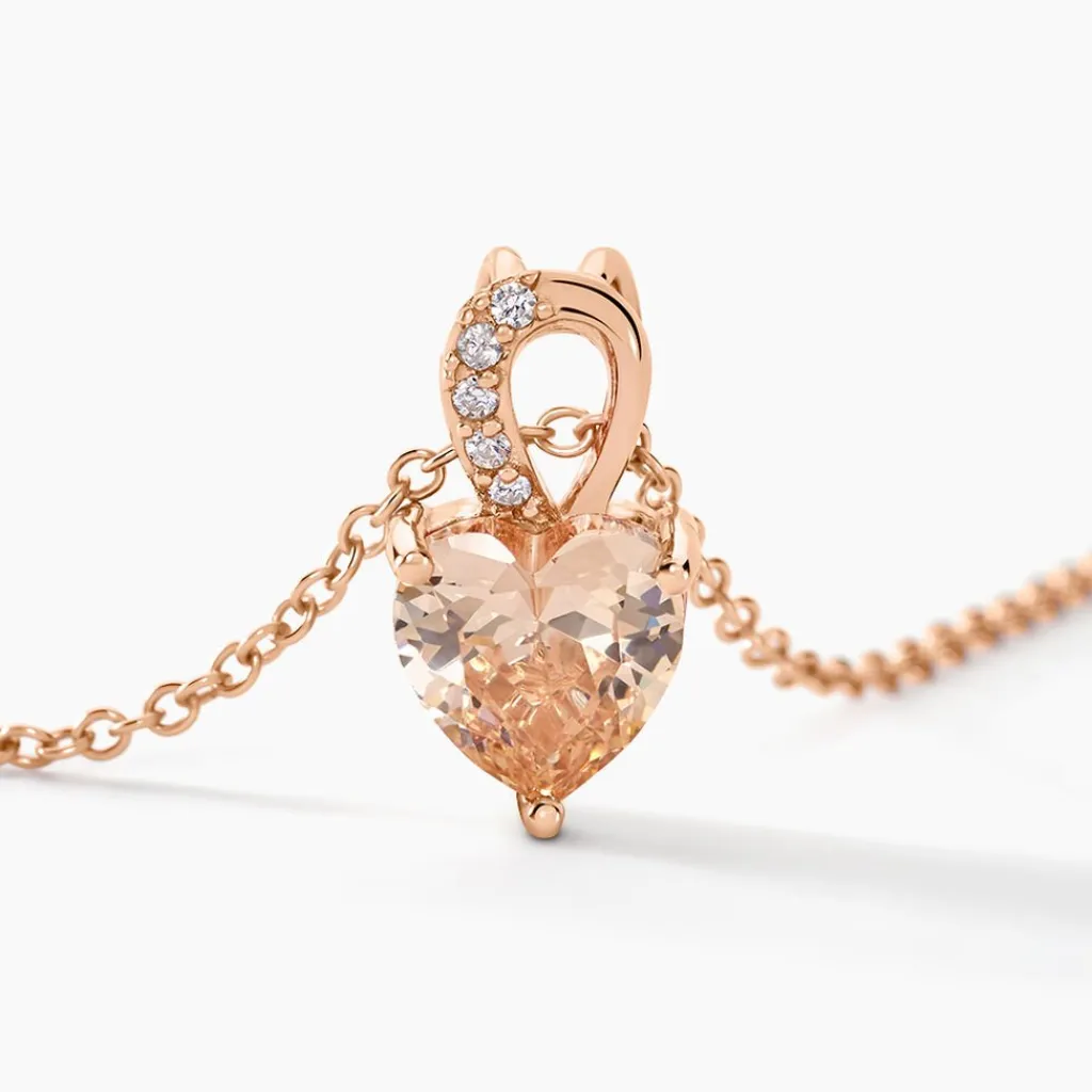 Histoire d'Or Collier Atieno Argent Rose Oxyde De Zirconium argent rose oxyde champagne Discount