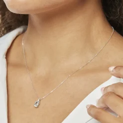 Histoire d'Or Collier Audea Or Blanc Topaze Et Oxyde De Zirconium