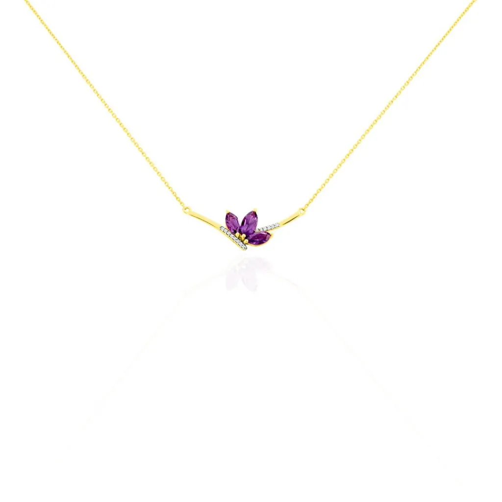 Histoire d'Or Collier Augustina Or Jaune Amethyste Oxyde De Zirconium Best