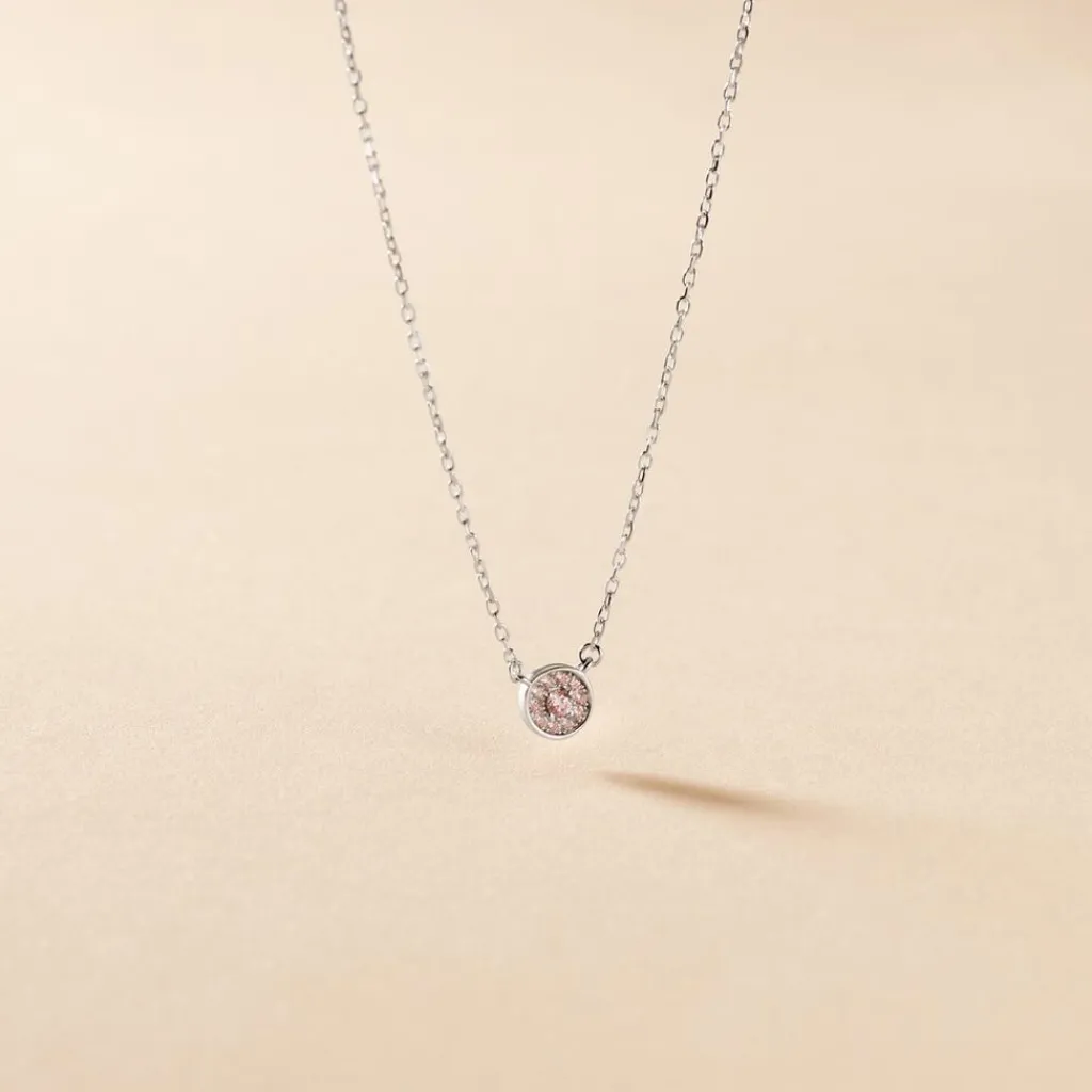 Histoire d'Or Collier Auxana Argent Blanc Oxyde De Zirconium argent blanc oxyde rose Best