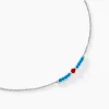 Histoire d'Or Collier Behati Argent Blanc Corail Turquoise