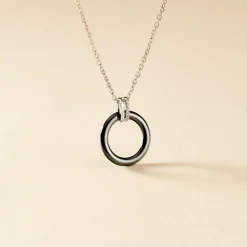 Histoire d'Or Collier Bertillianne Argent Blanc Céramique Et Oxyde De Zirconium New