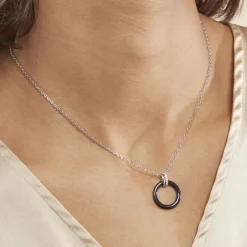 Histoire d'Or Collier Bertillianne Argent Blanc Céramique Et Oxyde De Zirconium New