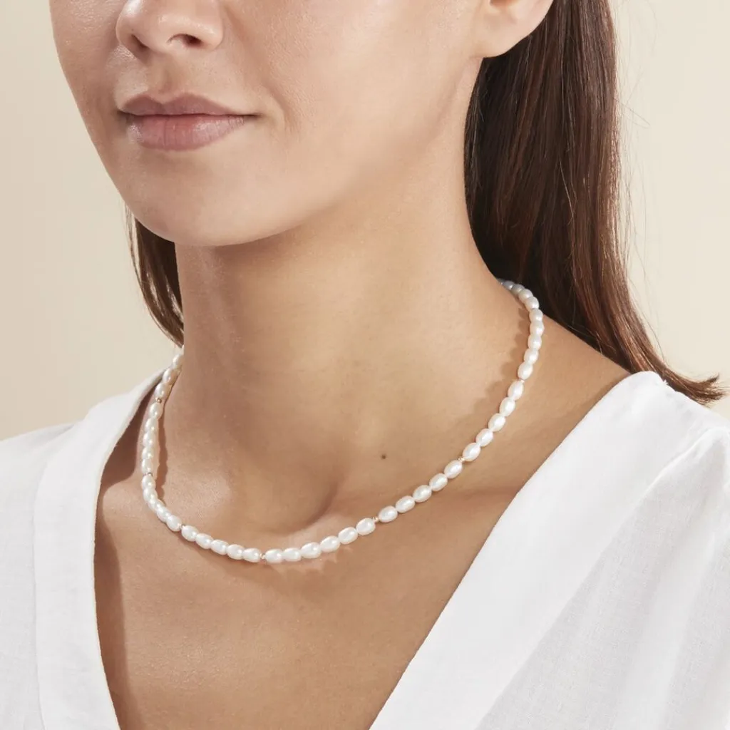 Histoire d'Or Collier Billes Or Jaune Perle De Culture Sale