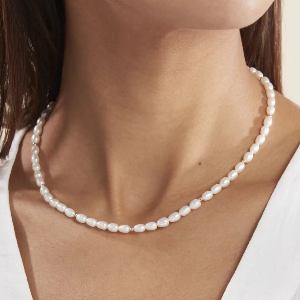 Histoire d'Or Collier Billes Or Jaune Perle De Culture Sale