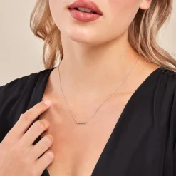 Histoire d'Or Collier Blitalia Or Blanc Diamant Synthétique Sale