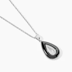 Histoire d'Or Collier Boyce Argent Blanc Céramique Oxyde De Zirconium New