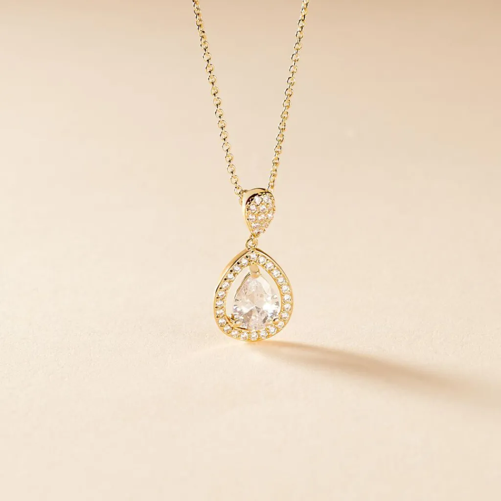 Histoire d'Or Collier Brigita De Zirconium plaqué or jaune oxyde Hot