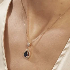 Histoire d'Or Collier Brigita Plaqué Or Pierre De Synthese Et Oxyde De Zirconium plaqué or jaune pierre bleu Online