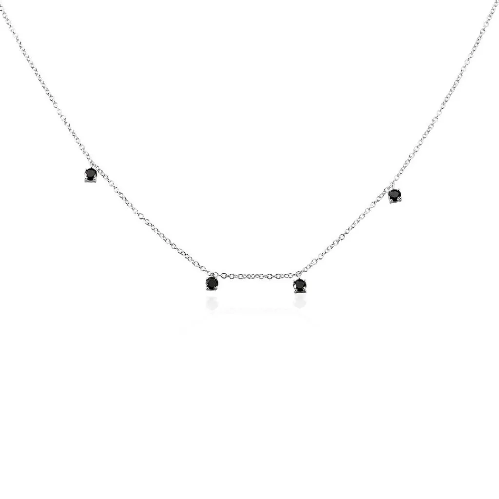 Histoire d'Or Collier Callias Argent Blanc Oxyde De Zirconium Noir Sale