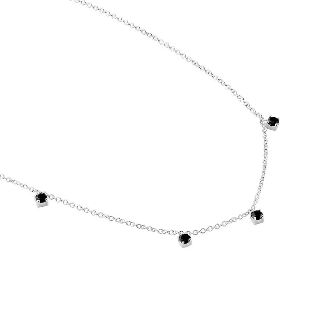 Histoire d'Or Collier Callias Argent Blanc Oxyde De Zirconium Noir Sale