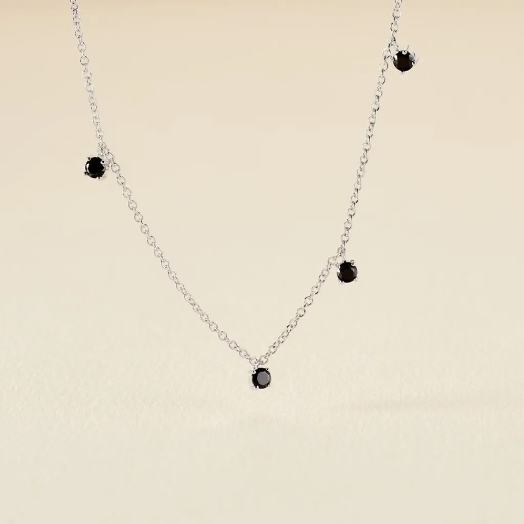 Histoire d'Or Collier Callias Argent Blanc Oxyde De Zirconium Noir Sale