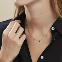 Histoire d'Or Collier Callias Argent Blanc Oxyde De Zirconium Noir Sale