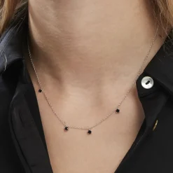 Histoire d'Or Collier Callias Argent Blanc Oxyde De Zirconium Noir Sale