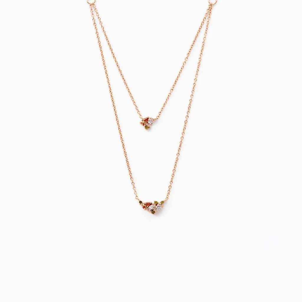 Histoire d'Or Collier Camelia Argent Rose Oxyde De Zirconium argent rose oxyde champagne Discount