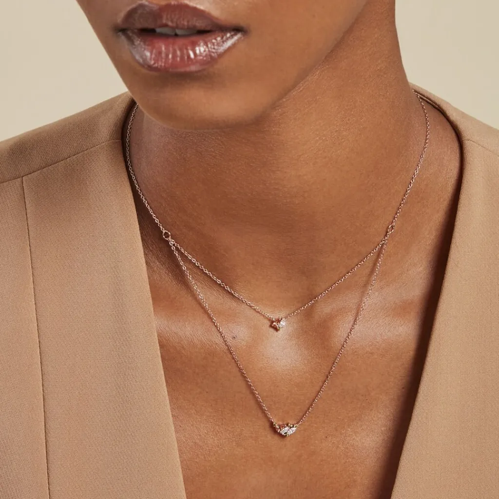 Histoire d'Or Collier Camelia Argent Rose Oxyde De Zirconium argent rose oxyde champagne Discount