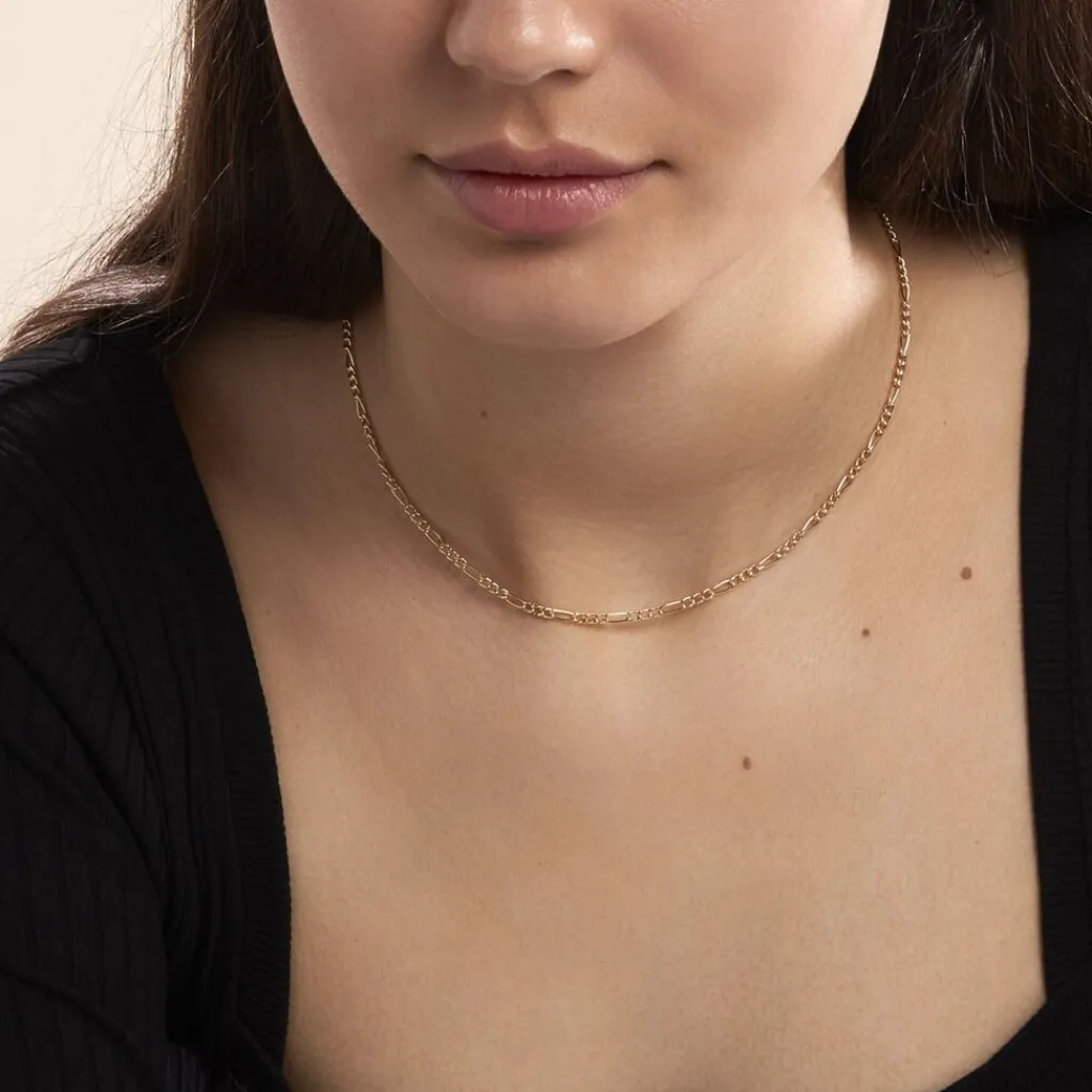 Histoire d'Or Collier Cameo Maille Alternée 1/3 or jaune Discount