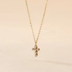 Histoire d'Or Collier Canice Croix Or Jaune Oxyde De Zirconium Sale