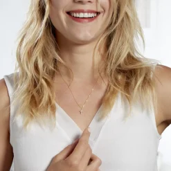 Histoire d'Or Collier Canice Croix Or Jaune Oxyde De Zirconium Sale