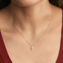 Histoire d'Or Collier Canice Croix Or Jaune Oxyde De Zirconium Sale