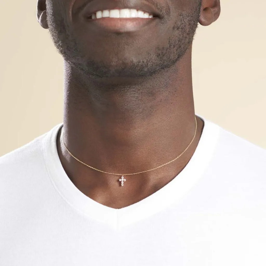 Histoire d'Or Collier Canice Croix Or Jaune Oxyde De Zirconium Sale