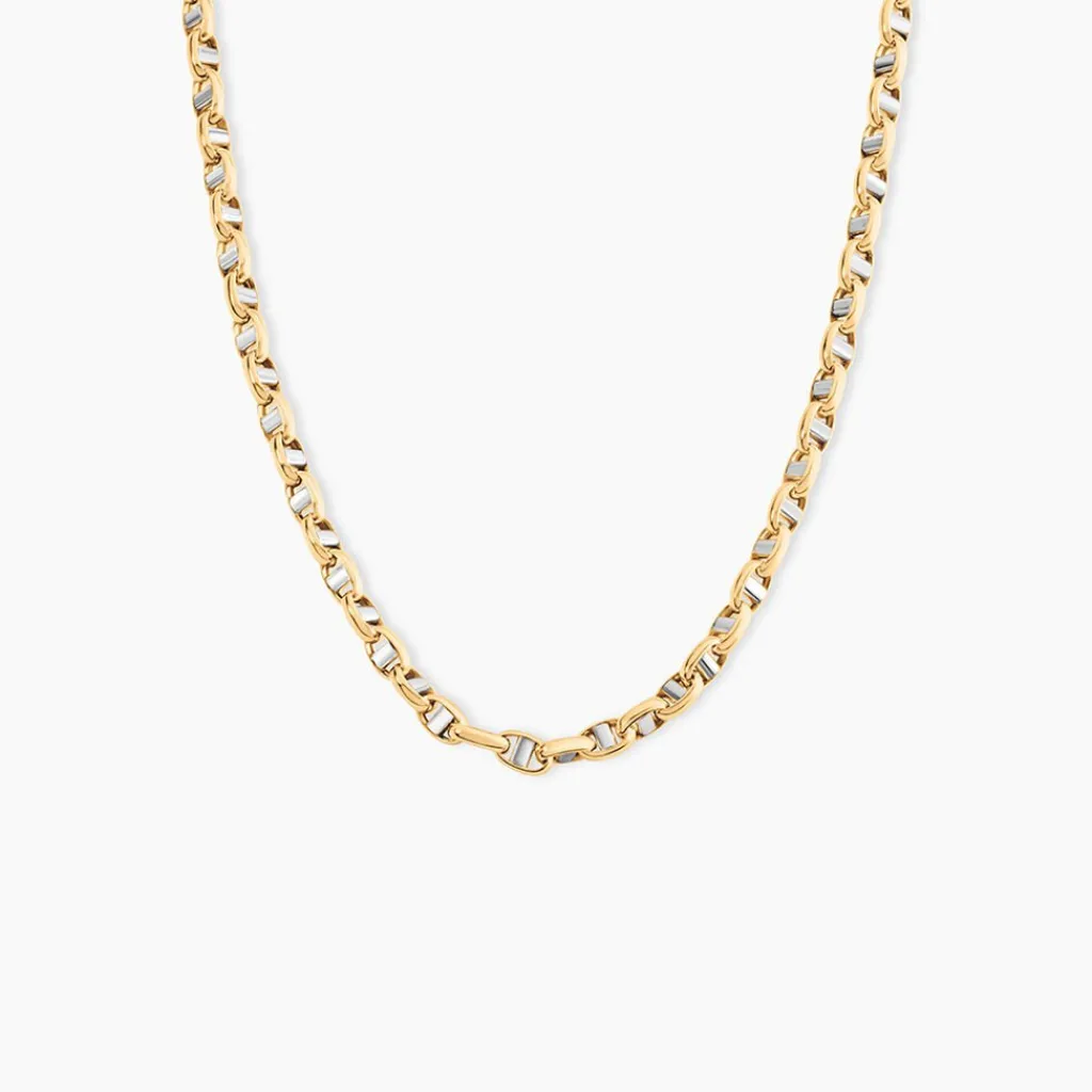 Histoire d'Or Collier Carlo Or Bicolore Maille Marine Ronde