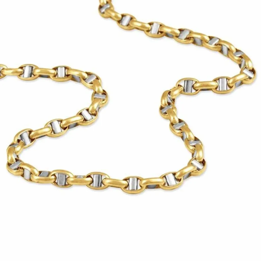 Histoire d'Or Collier Carlo Or Bicolore Maille Marine Ronde Best