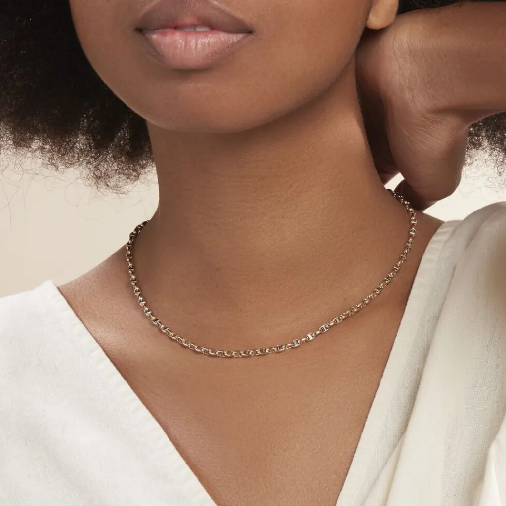 Histoire d'Or Collier Carlo Or Bicolore Maille Marine Ronde Clearance