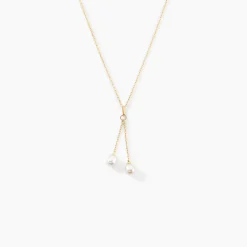Histoire d'Or Collier Carrine 2 Fils Or Jaune Perle De Culture Outlet