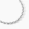 Histoire d'Or Collier Carrus Maille Grain De Cafe Argent Blanc