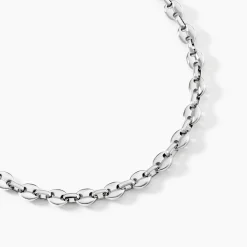 Histoire d'Or Collier Carrus Maille Grain De Cafe Argent Blanc