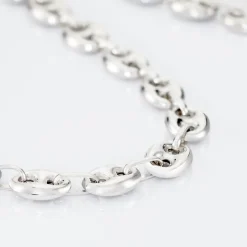 Histoire d'Or Collier Carrus Maille Grain De Cafe Argent Blanc