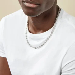 Histoire d'Or Collier Carrus Maille Grain De Cafe Argent Blanc Clearance