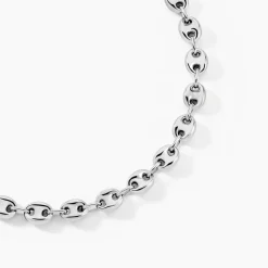 Histoire d'Or Collier Carrus Maille Grain De Cafe Argent Blanc Hot