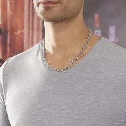 Histoire d'Or Collier Carrus Maille Grain De Cafe Argent Blanc Best