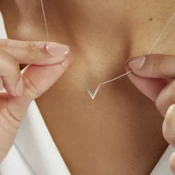 Histoire d'Or Collier Celene or blanc New